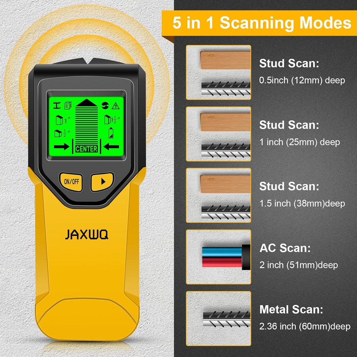 Stud Finder, Upgranded Wood and Metal Stud Detector, Live Wire Detection