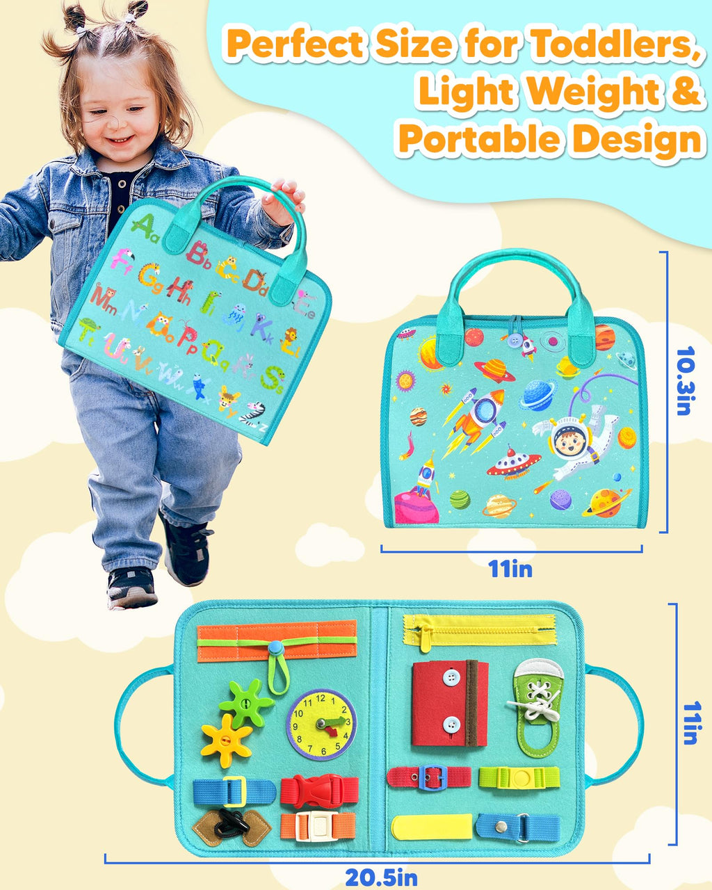 Exorany Busy Board Montessori Toys for Toddler Boy Girl Gifts Busy Book