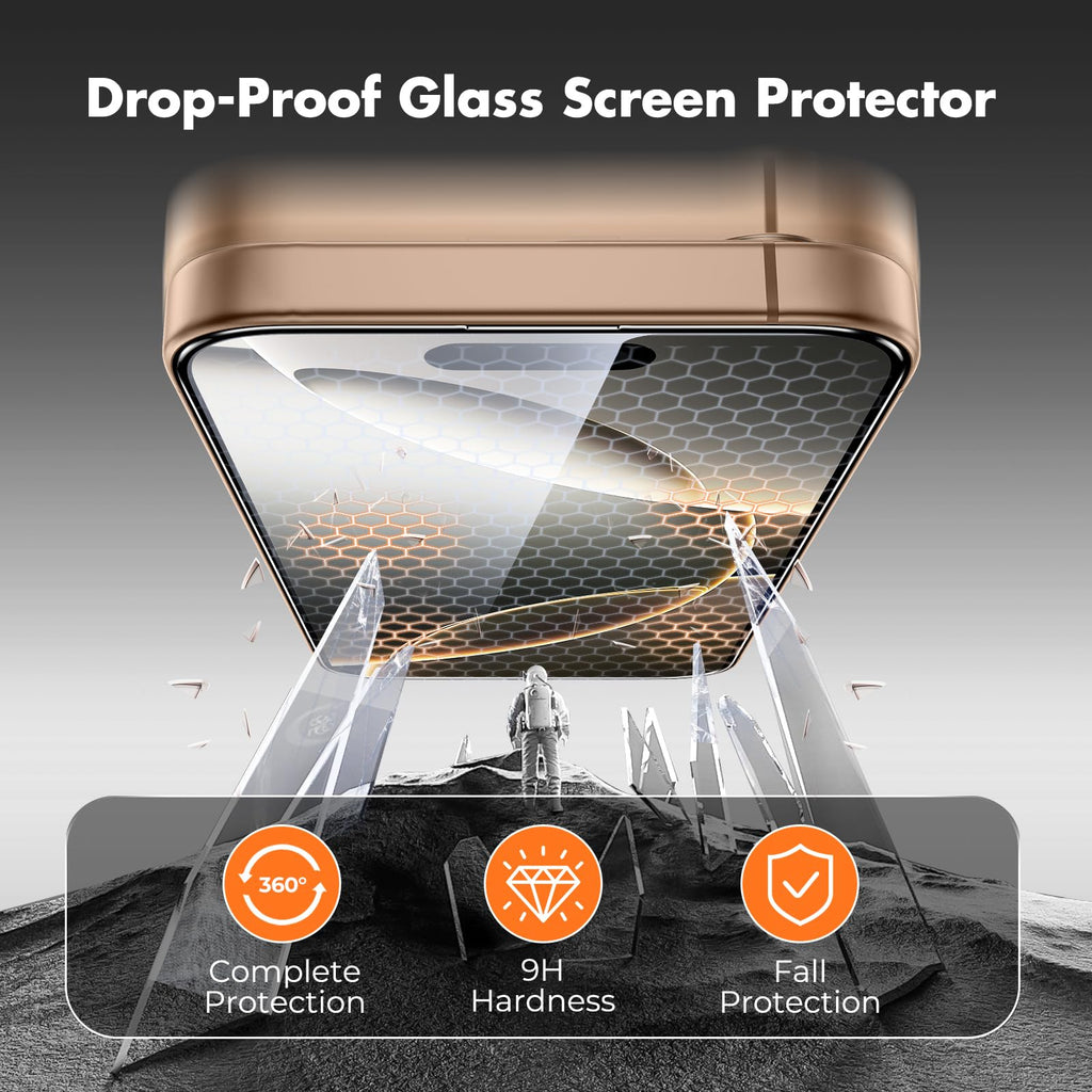 UNBREAKcable 3-Pack Screen Protector for iPhone 16 Pro Max, Full Coverage