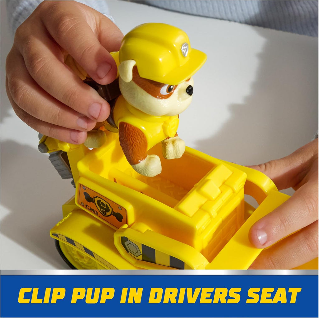 Paw Patrol, Rubble’s Bulldozer Toy Truck with Collectible Action Figure