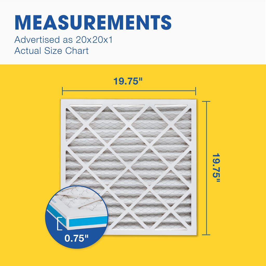 Aerostar Air Filter 20x20x1 MERV 8 AC Filter, HVAC, Furnace Filter, 6 Pack