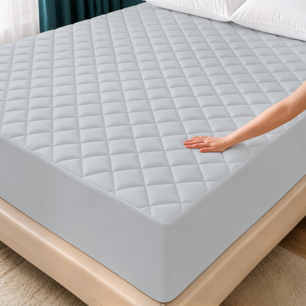 Twin Mattress Pad, Quilted Mattress Protector Topper fits 16" Deep Pocket