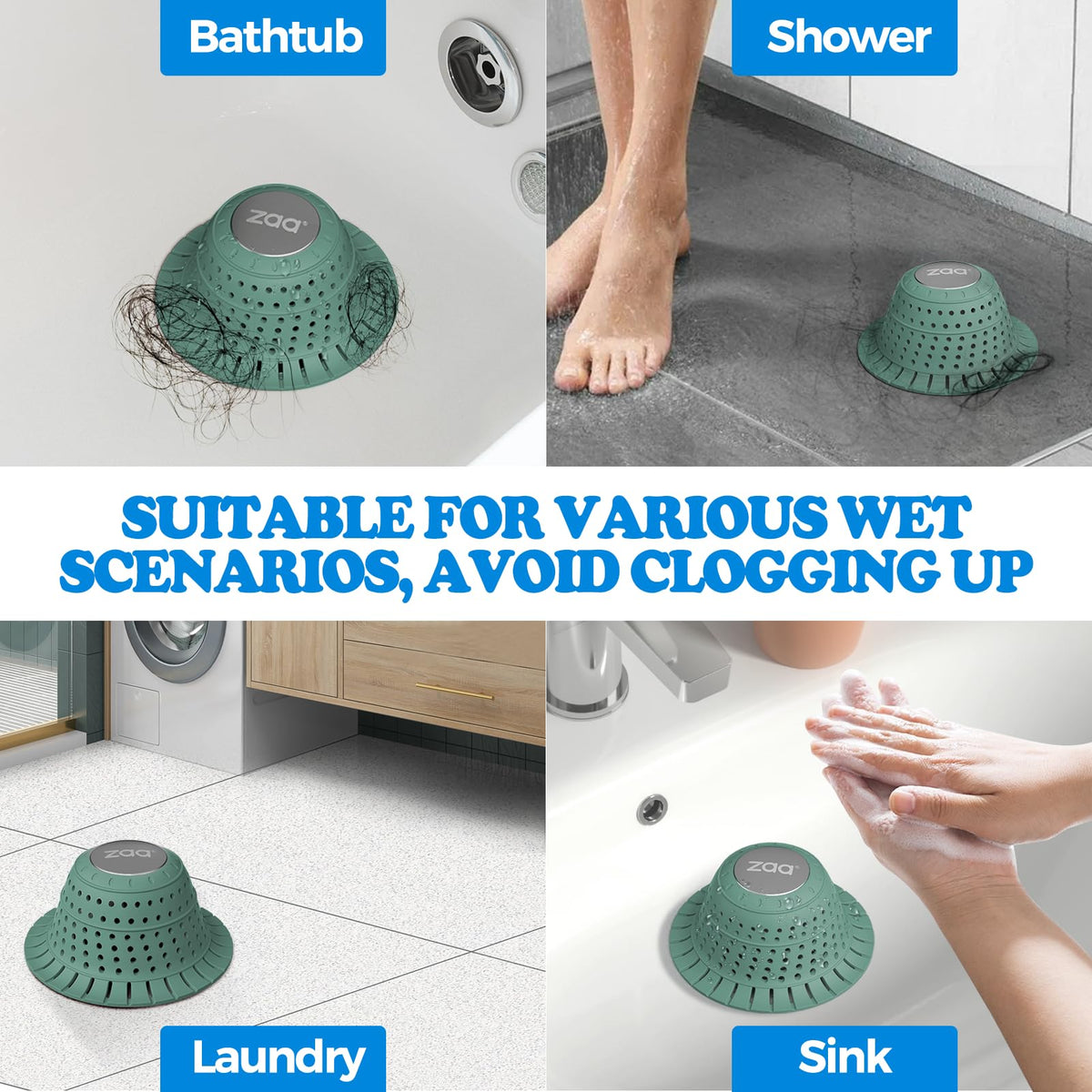 zaa Shower Drain Hair Catcher Bathtub Drain Strainer Sink Drain Protector