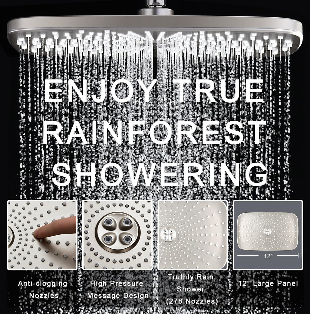 Rain Shower Head with Handheld Showerhead, Chrome 1.8GPM 460311