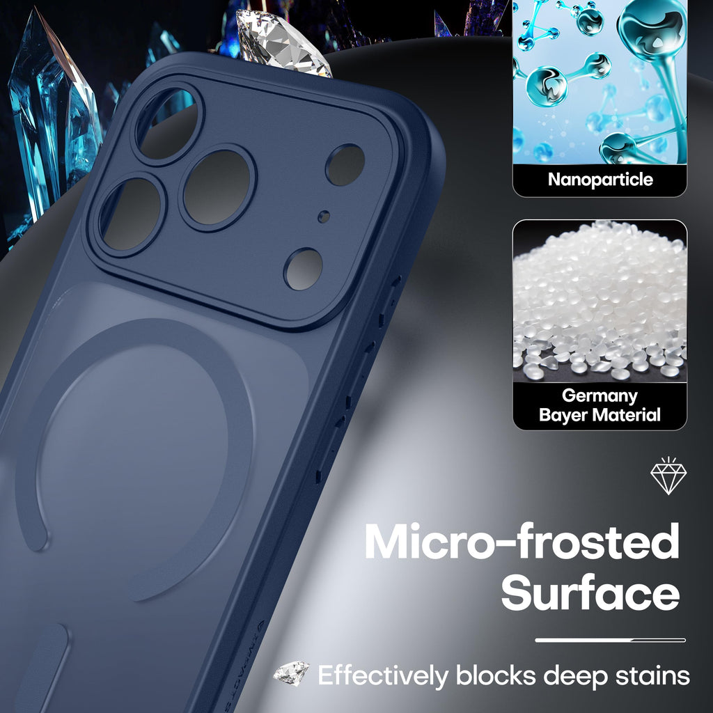 ImpactStrong Magnetic Guard Designed for iPhone 13 Case [Camera Protection] [Military Grade Drop Tested] [Compatible with MagSafe] Slim Translucent Matte Phone Case (6.1") - Black