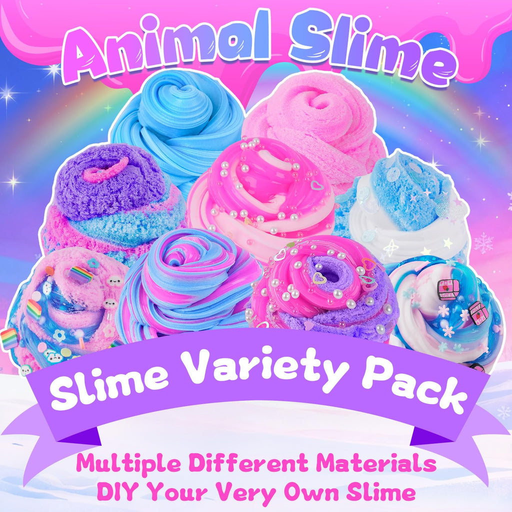 6-Pack Pink Slime Kit for Girls, Cloud Butter Squishy Birthday Gift Set