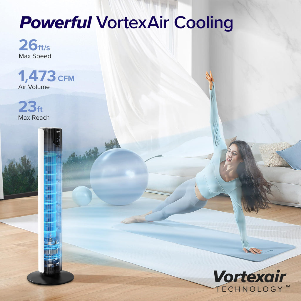 Levoit Tower Fan for Bedroom, 20dB Quiet Desk Fan, Easy to Carry & Plug-in