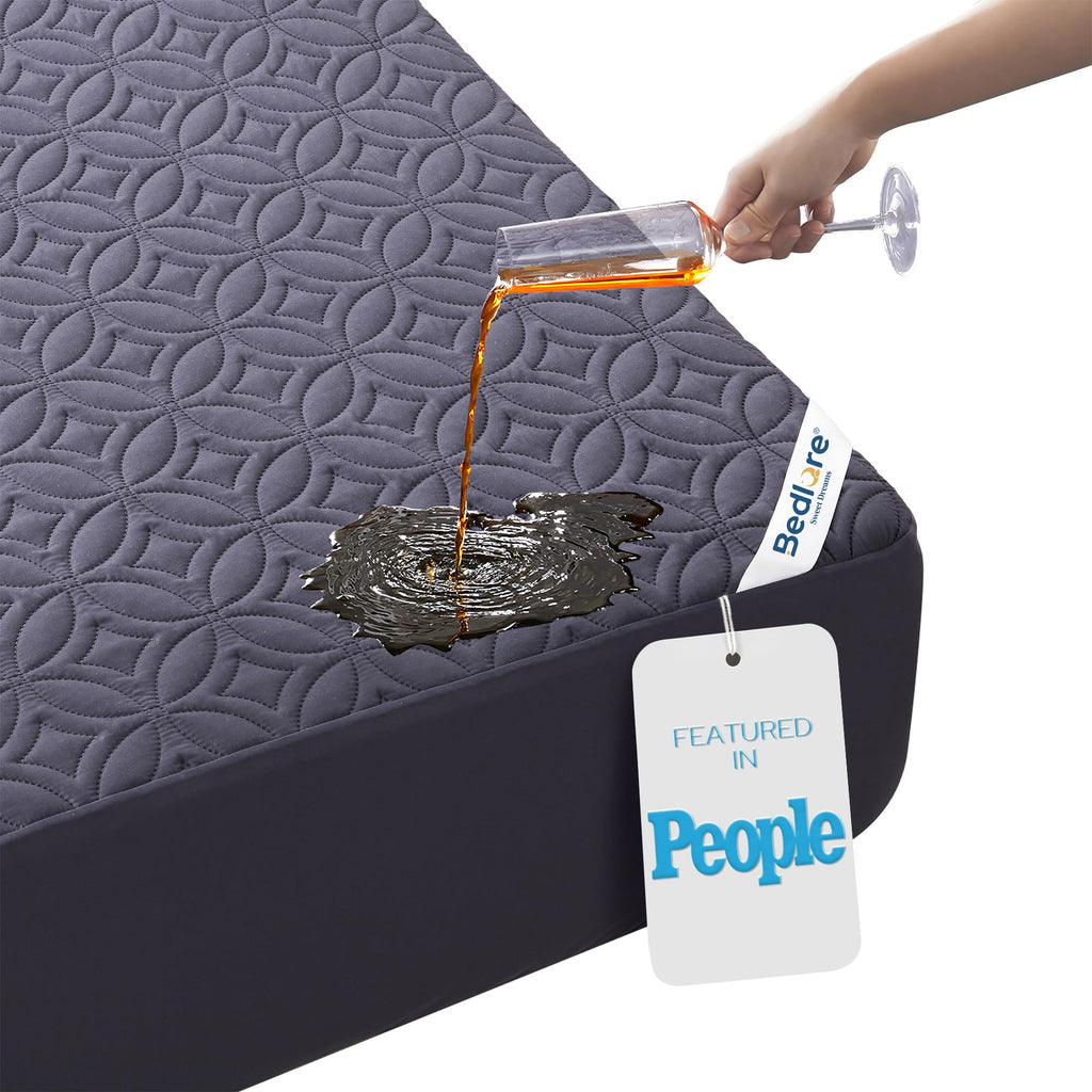 BEDLORE Waterproof Mattress Protector, Queen Size Mattress Pad Noiseless