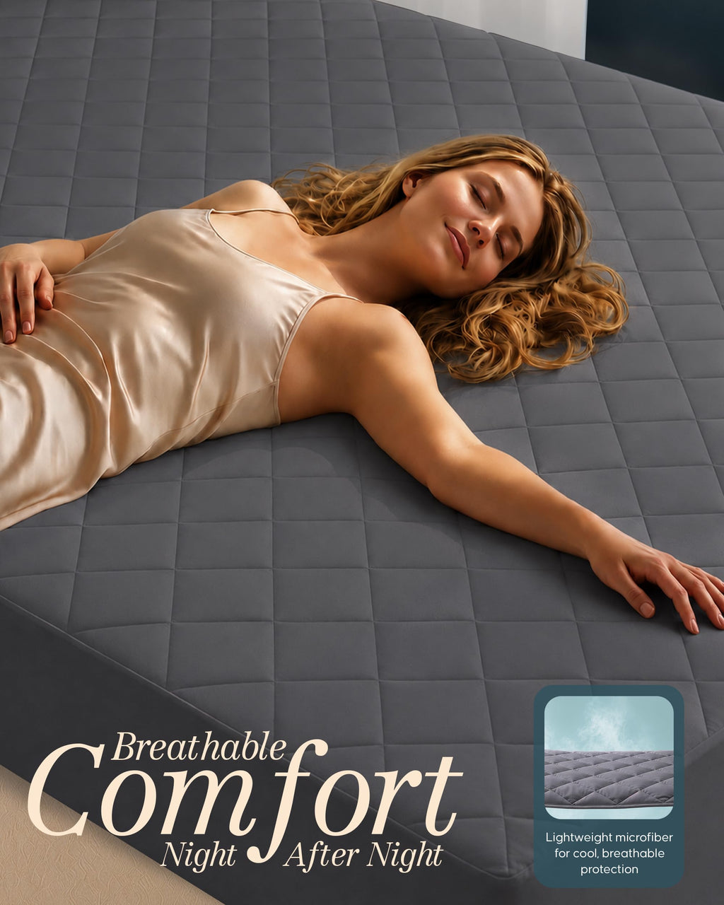 Twin Mattress Pad, Quilted Mattress Protector Topper fits 16" Deep Pocket