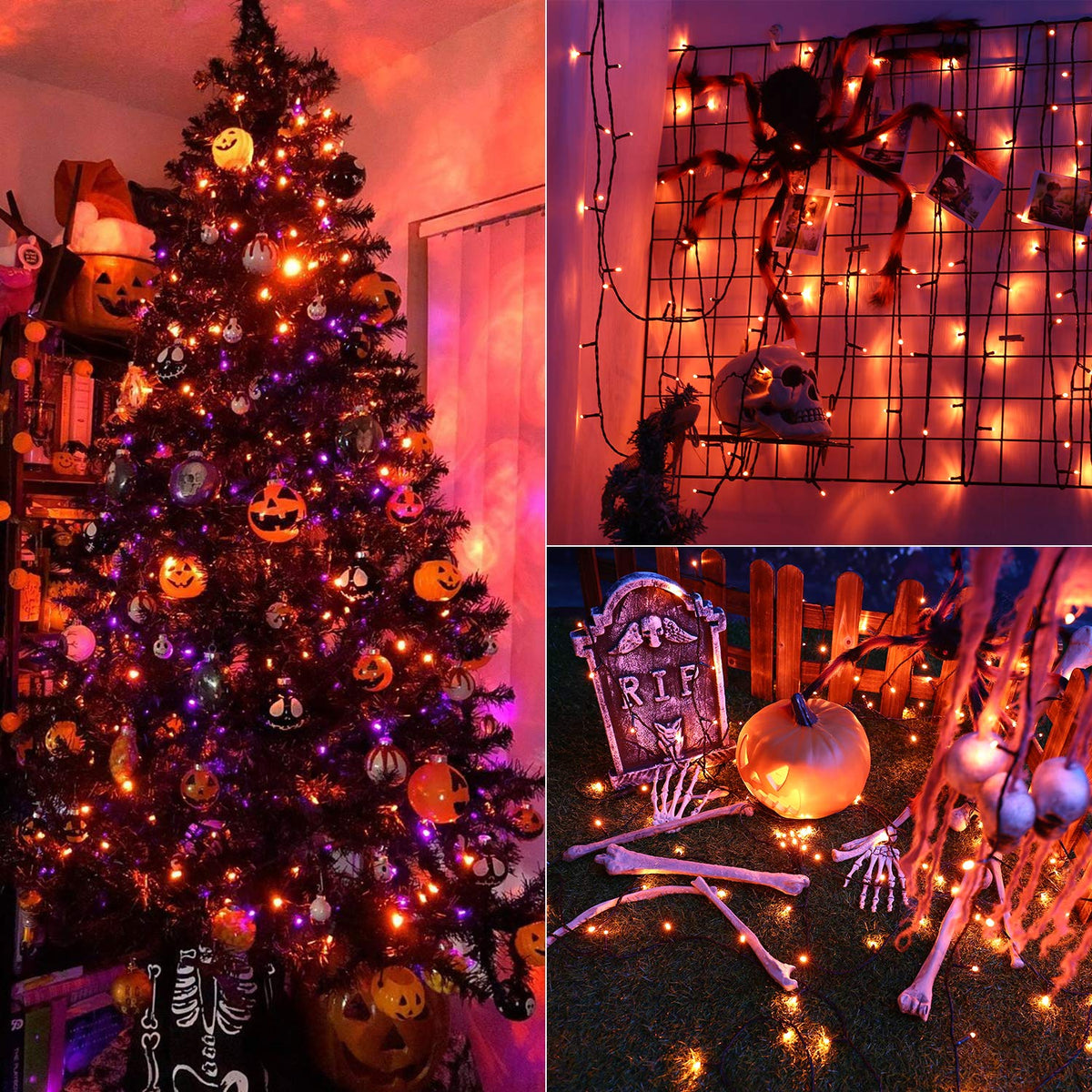 Brizled LED Halloween Lights Indoor Outdoor Orange & Purple String Light