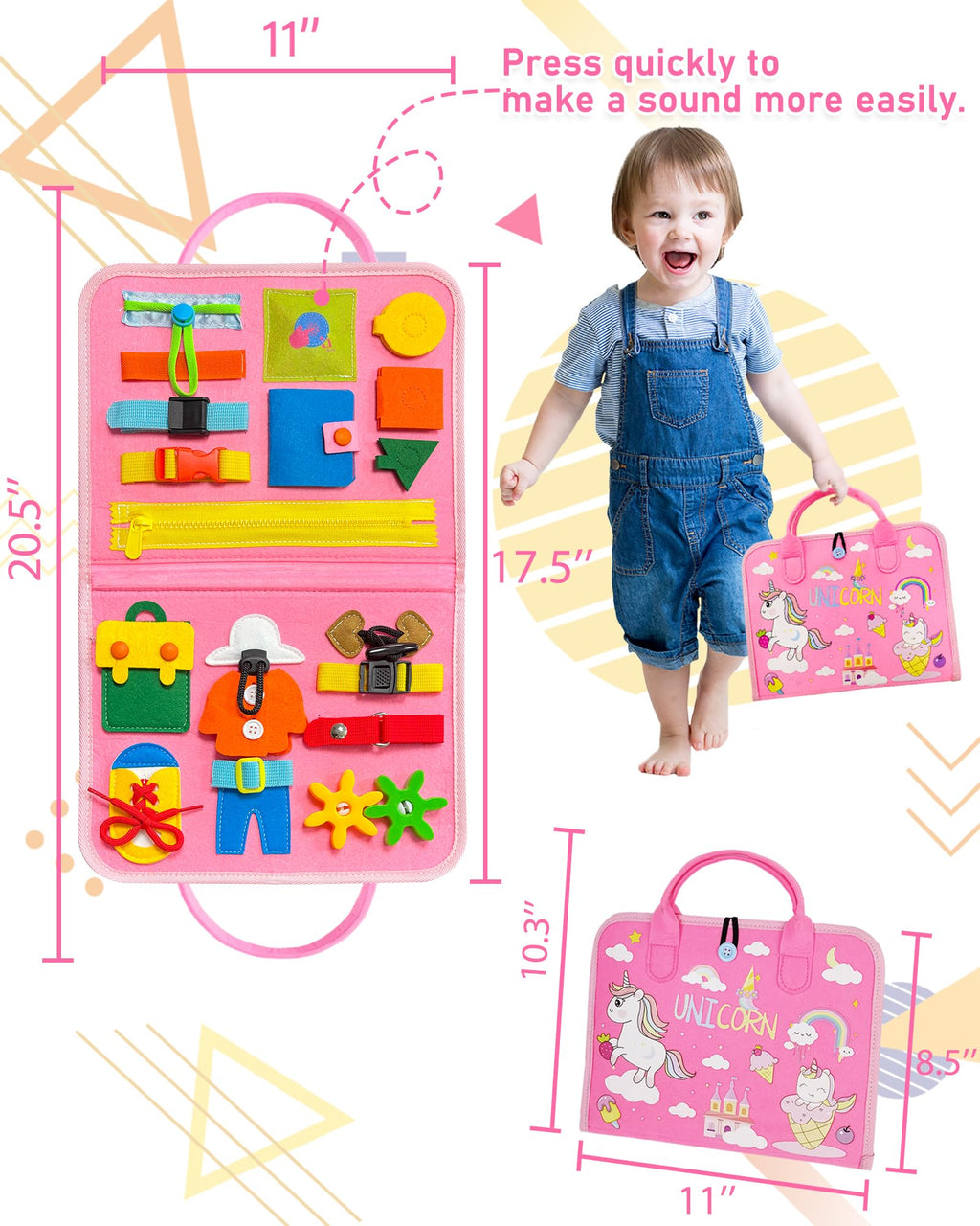 Exorany Busy Board Montessori Toys for Toddler Boy Girl Gifts Busy Book