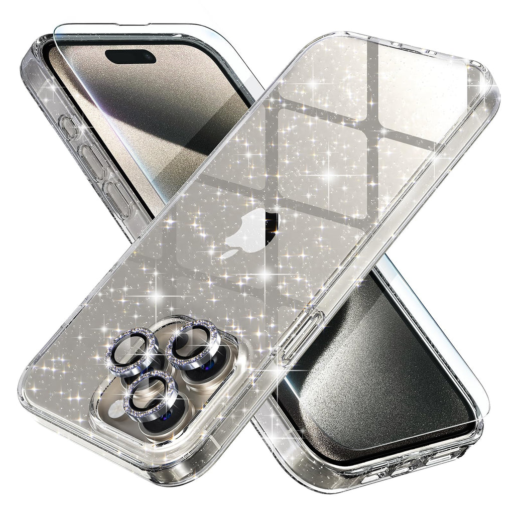 Choiche for iPhone 18 Pro Max Case Clear Women Girly (Glitter Clear)