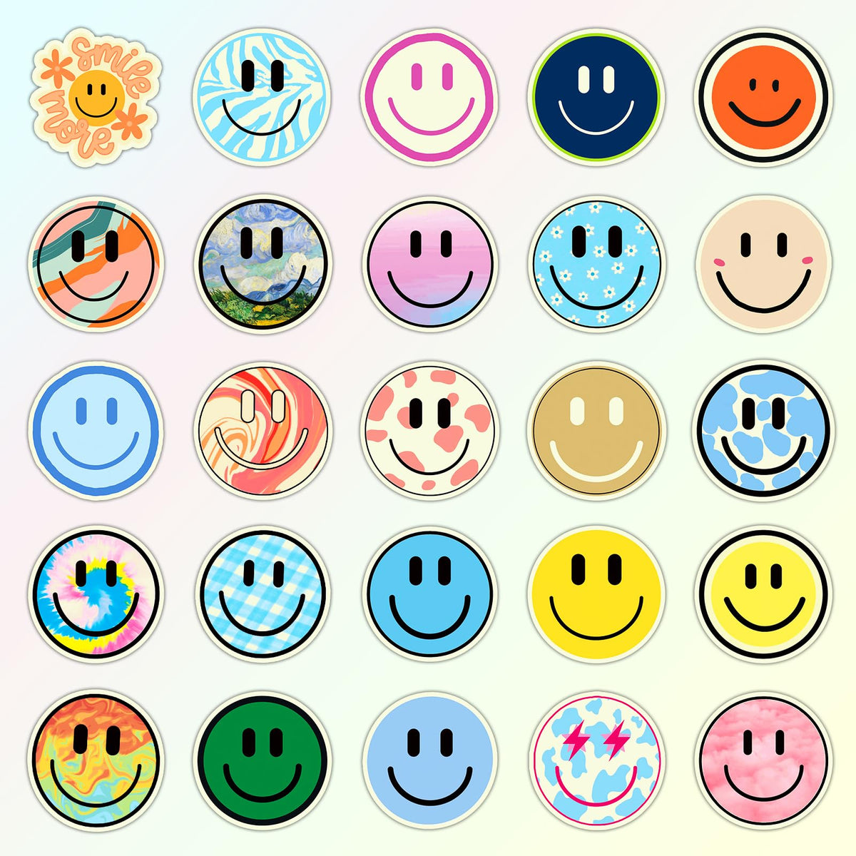 100PCS Smile Neon Stickers