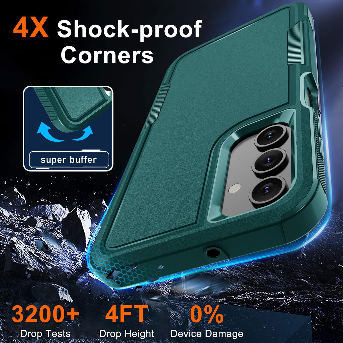 Case for Samsung Galaxy A36/A56/A27,Full Body Heavy Duty Cover,Black Matte