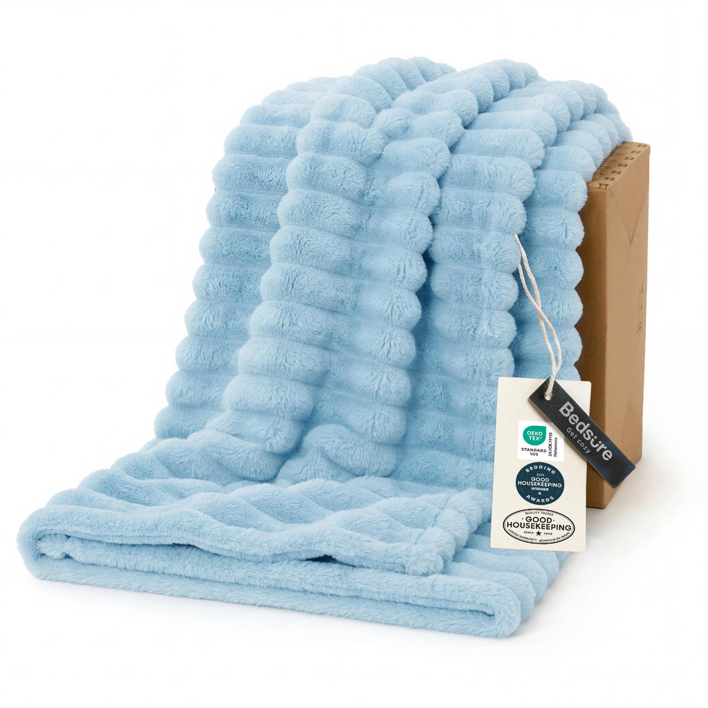 Bedsure GentleSoft White Throw Blanket for Couch - Halloween Fall Decorations for Home Living Room Decor, Cozy Fleece Fall Christmas Blanket, Birthday Gifts for Women Mom Her, Off White, 50x60 Inches