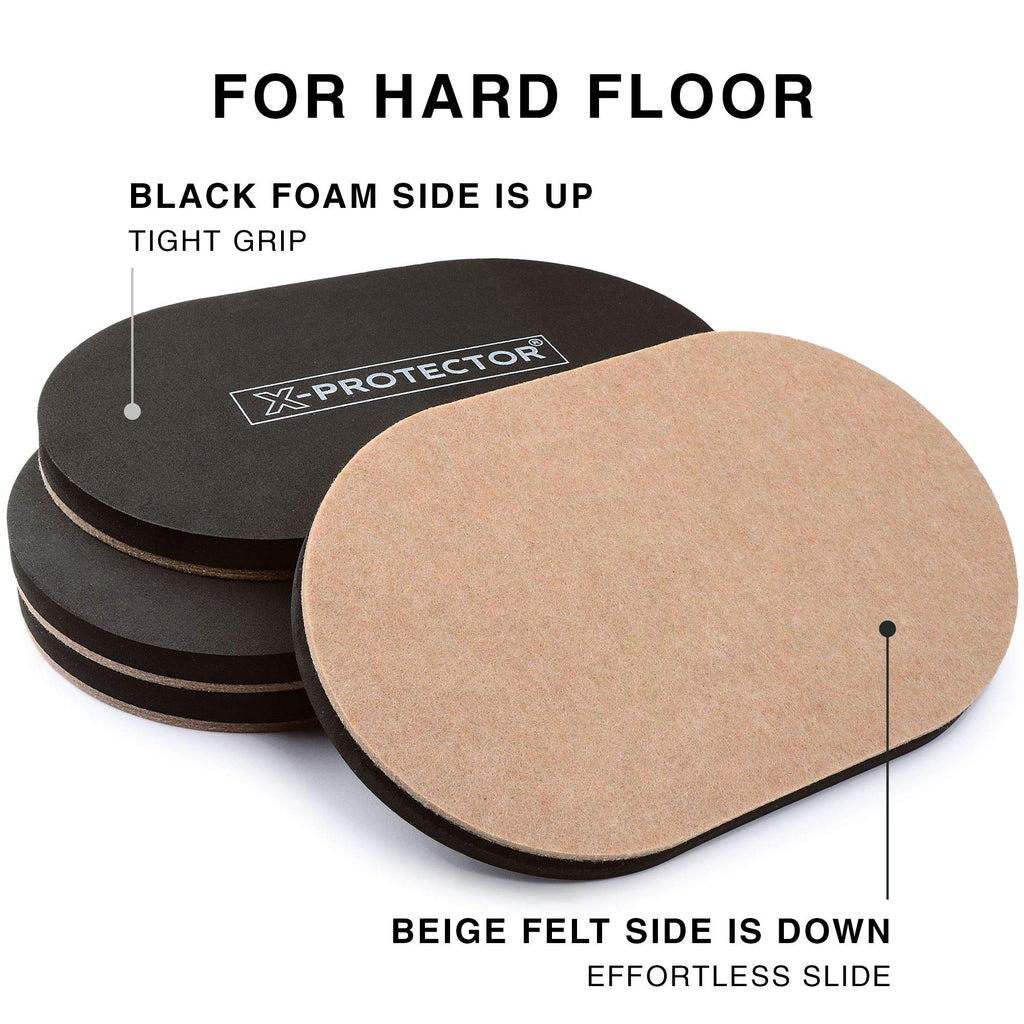Felt Furniture Sliders for Hardwood Floors X-PROTECTOR 16 PCS 3 ½”