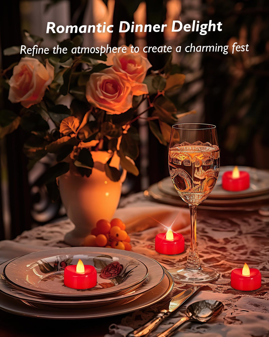 merrynights LED Candles, Tea Lights Candles Battery Operated Bulk, 24-Pack Long-Lasting 200 Hours Flameless Tealight Candles, Realistic Tea Lights for Halloween Christmas Wedding, 1.5'' D X 1.25'' H