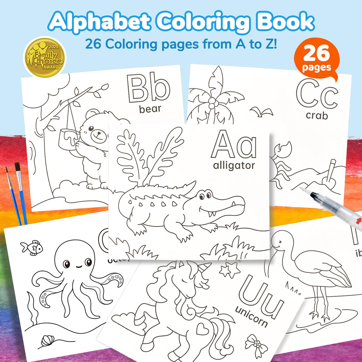 JoyCat Paint with Water Coloring Books for Toddlers (Magical Pony)