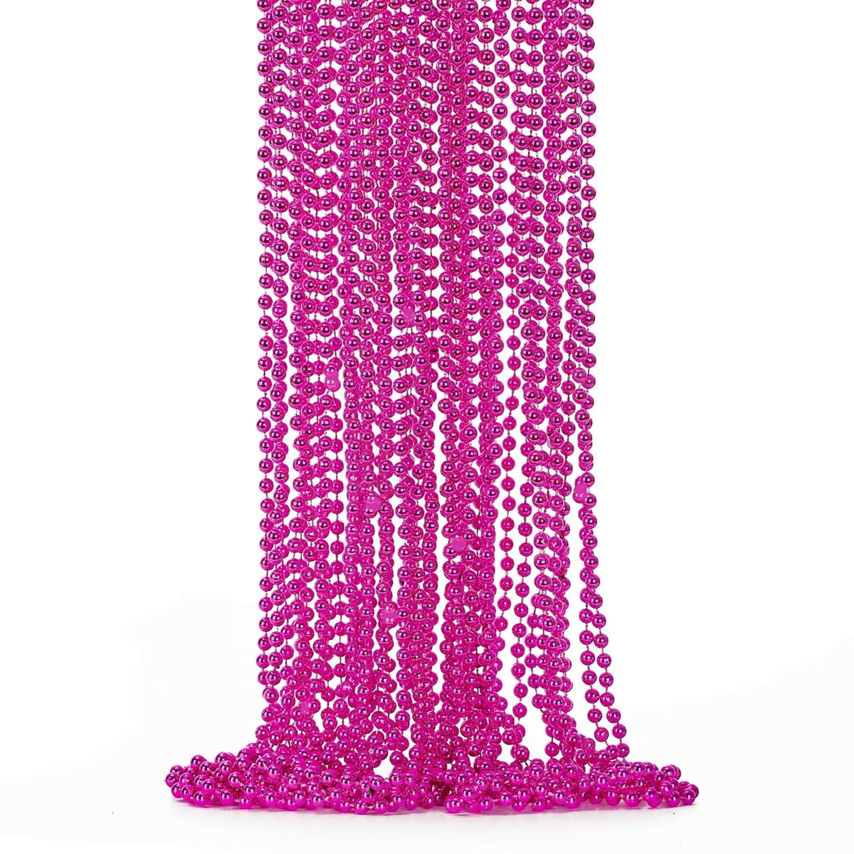 EOBOH Mardi Gras Beads, 12PCS Bead Necklace Party Favors, Metallic 6 Kinds of 33" Beaded Necklaces Costumes Stuff, Festival Parade Throw Accessory Sets for Mardi Gras Celebrations Decorations