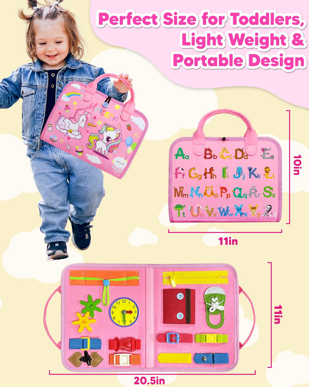 Exorany Busy Board Montessori Toys for Toddler Boy Girl Gifts Busy Book