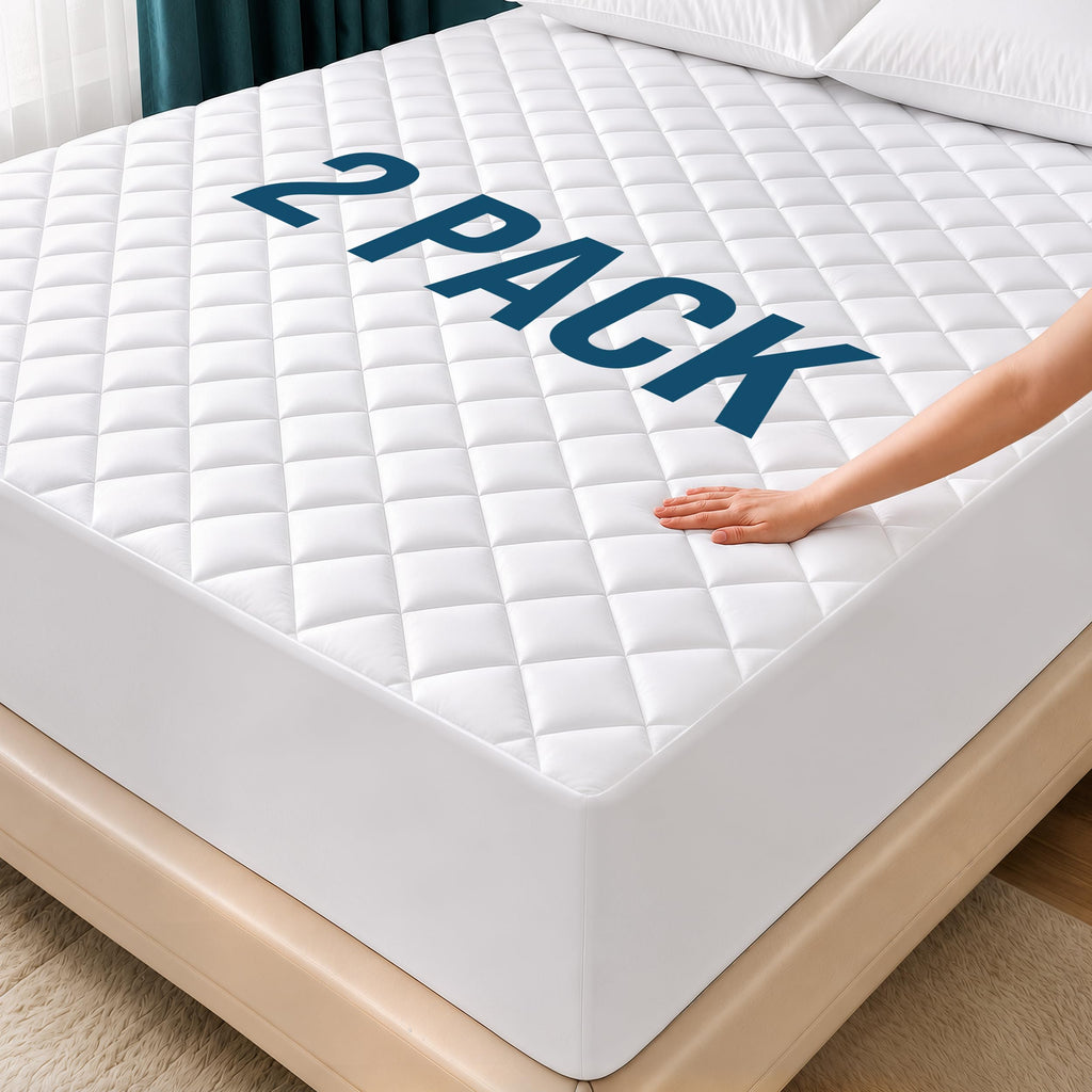 Twin Mattress Pad, Quilted Mattress Protector Topper fits 16" Deep Pocket