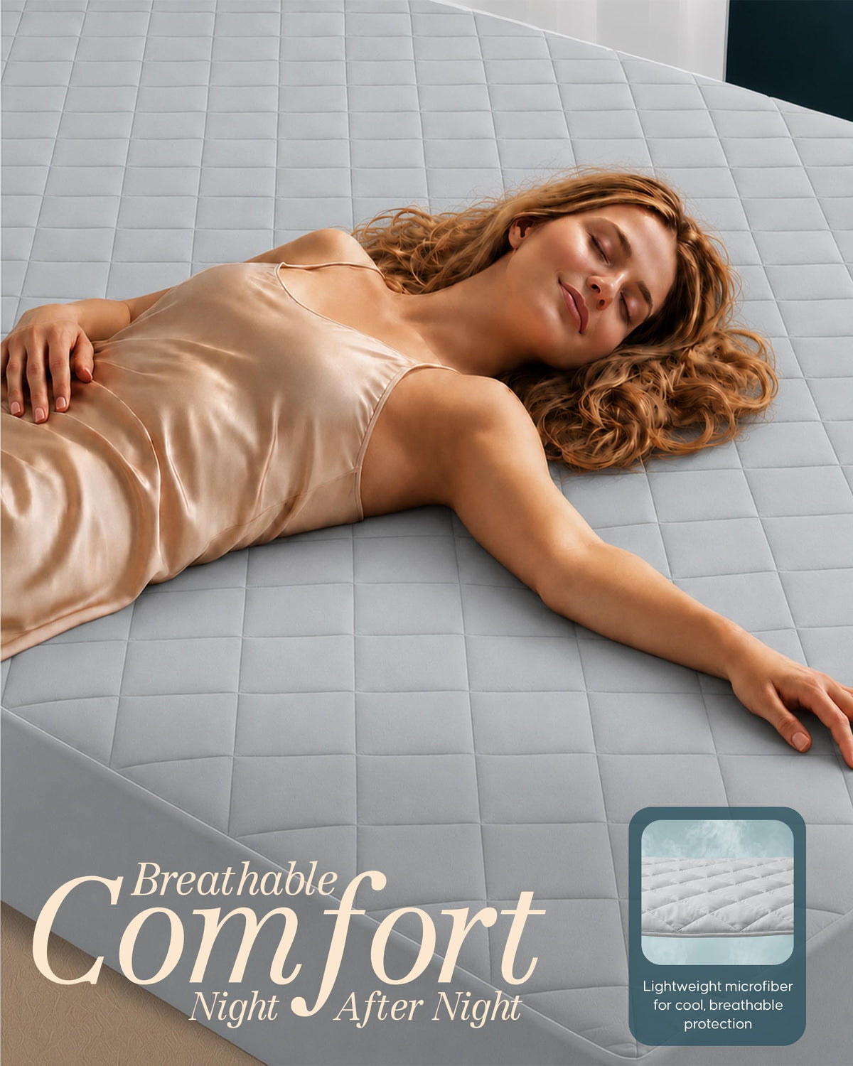 Twin Mattress Pad, Quilted Mattress Protector Topper fits 16" Deep Pocket