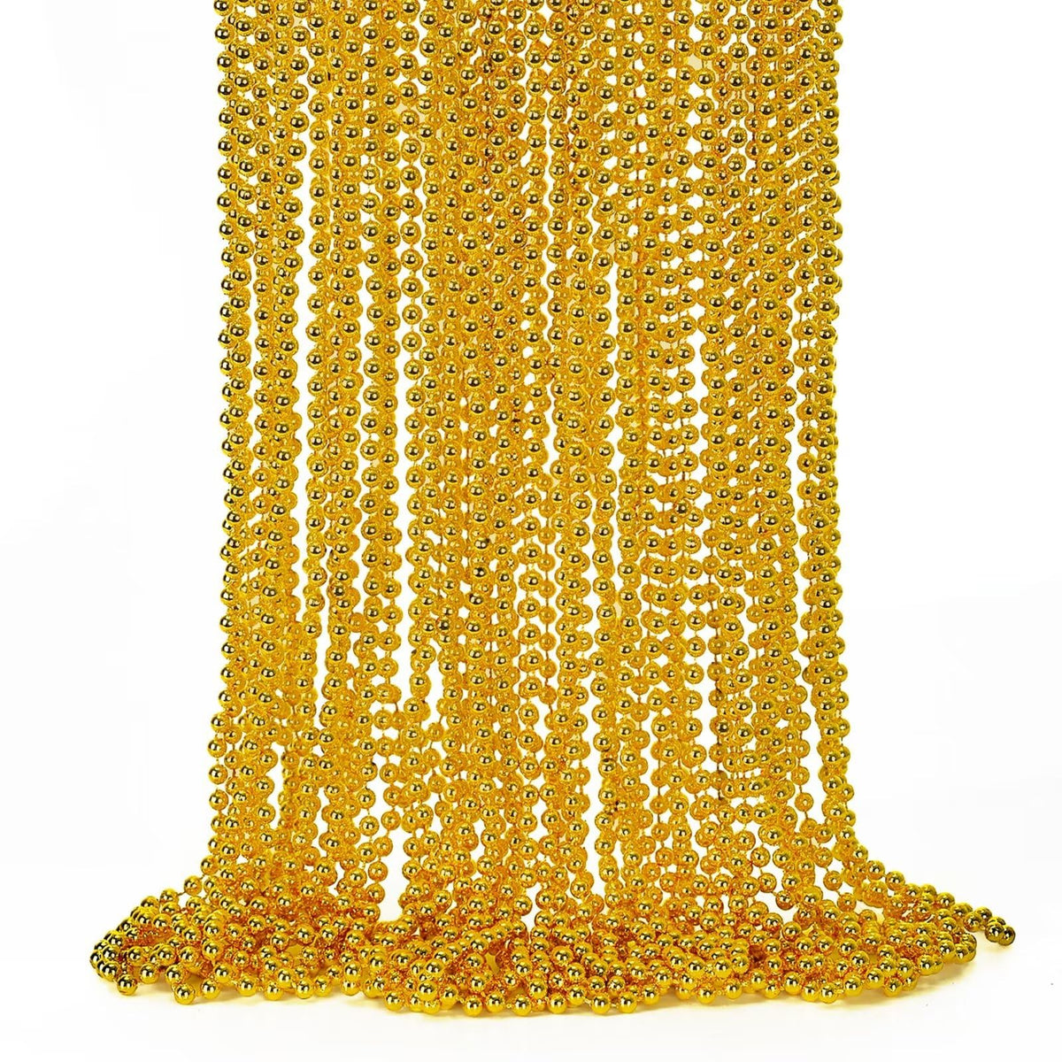 EOBOH Mardi Gras Beads, 12PCS Bead Necklace Party Favors, Metallic 6 Kinds of 33" Beaded Necklaces Costumes Stuff, Festival Parade Throw Accessory Sets for Mardi Gras Celebrations Decorations