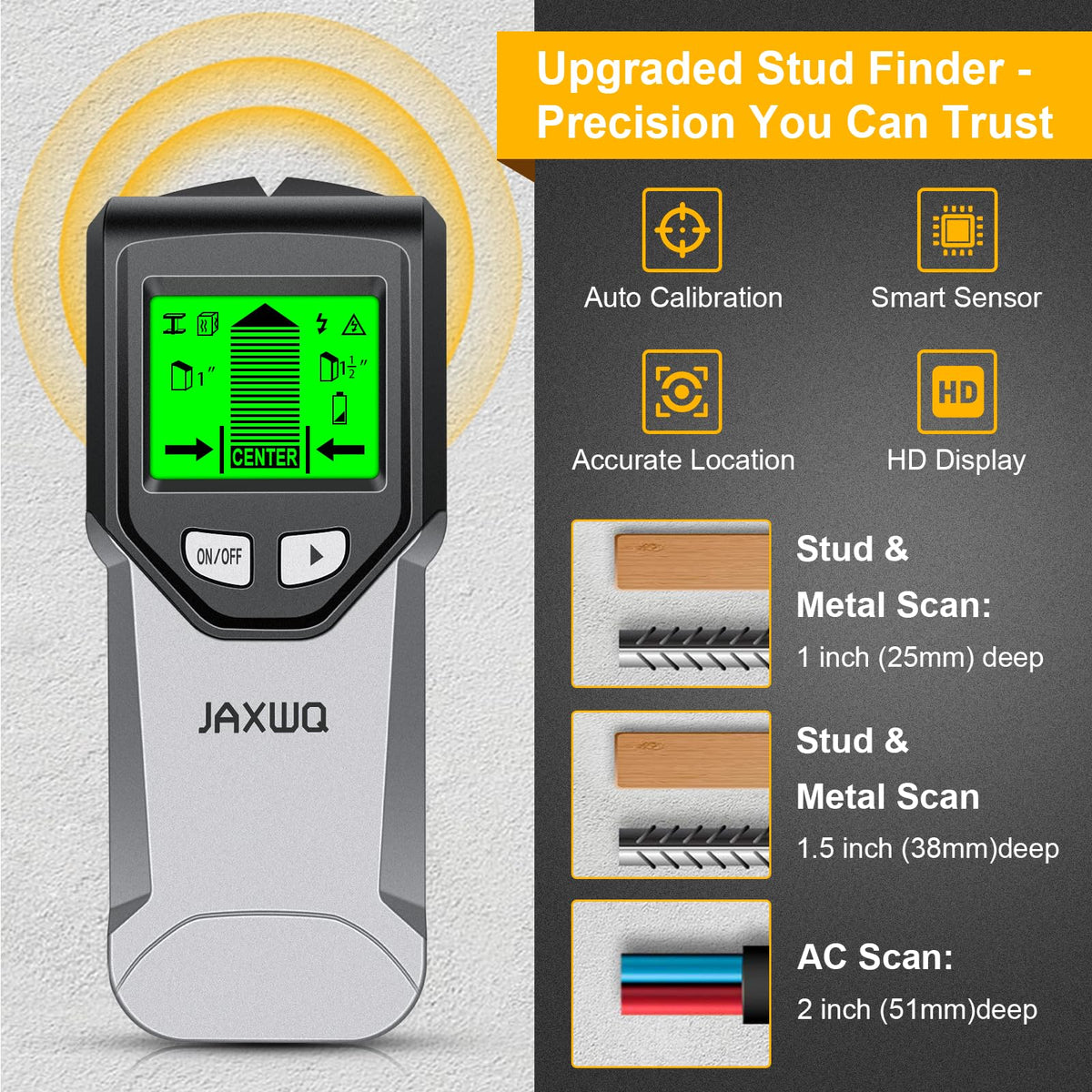 Stud Finder, Upgranded Wood and Metal Stud Detector, Live Wire Detection
