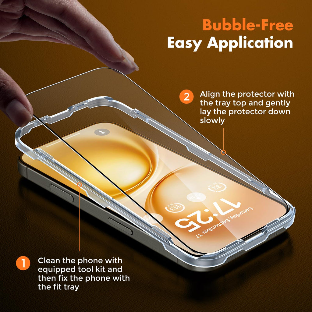 UNBREAKcable 3-Pack Screen Protector for iPhone 16 Pro Max, Full Coverage