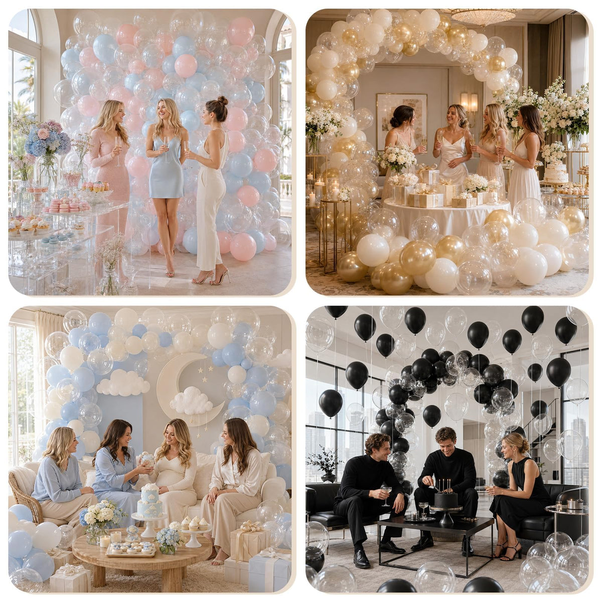 Togvu White Balloons, 50Pack 5 Inch Small Mini Matte White Latex Party Balloons for Wedding Engagement Bridal Baby Shower Anniversary Decorations Supplies