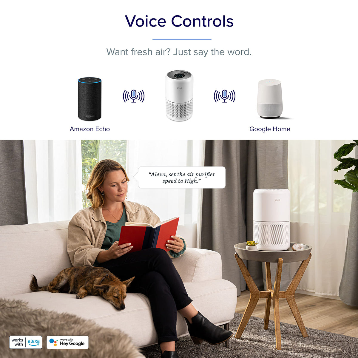 Levoit Air Purifier for Home Pets Hair Allergens in Bedroom Quiet Purifiers