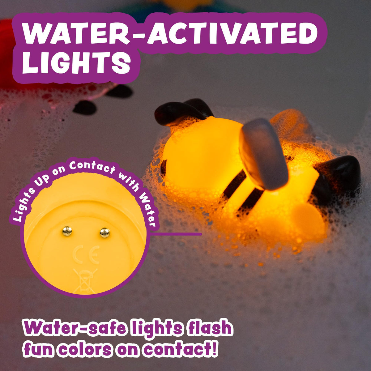 Tub Works® Ocean Rescue™ Vehicles Light Up Bath Toys, 6 Pack | Water-Activated Light Up Toys Flash & Change Color | Easy-Grip Baby & Toddler Bath Toys | Sensory Toys with Bath Lights for Kids Bath