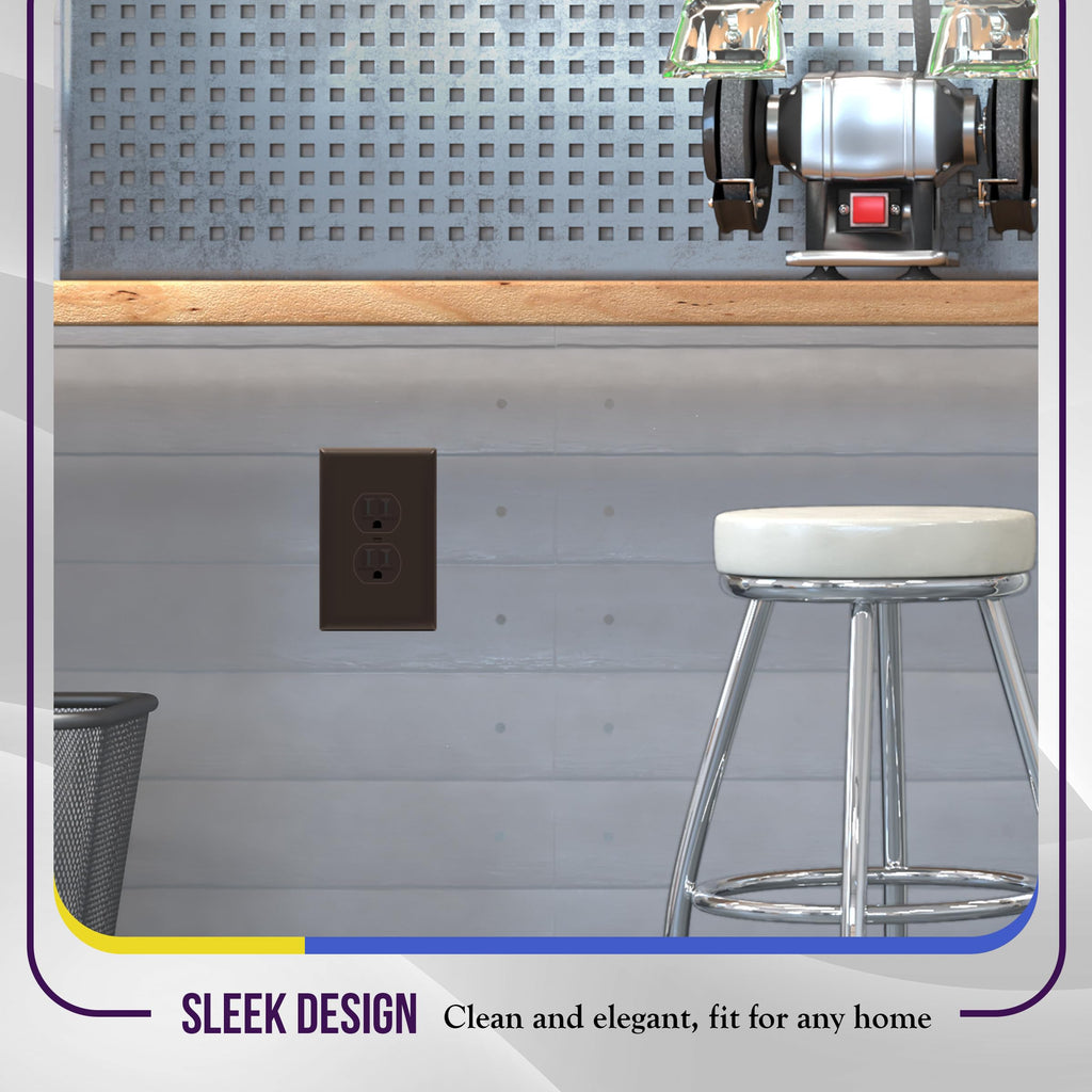 ENERLITES 10 Pack Outlet Covers Wall Plate for Duplex Receptacle, White