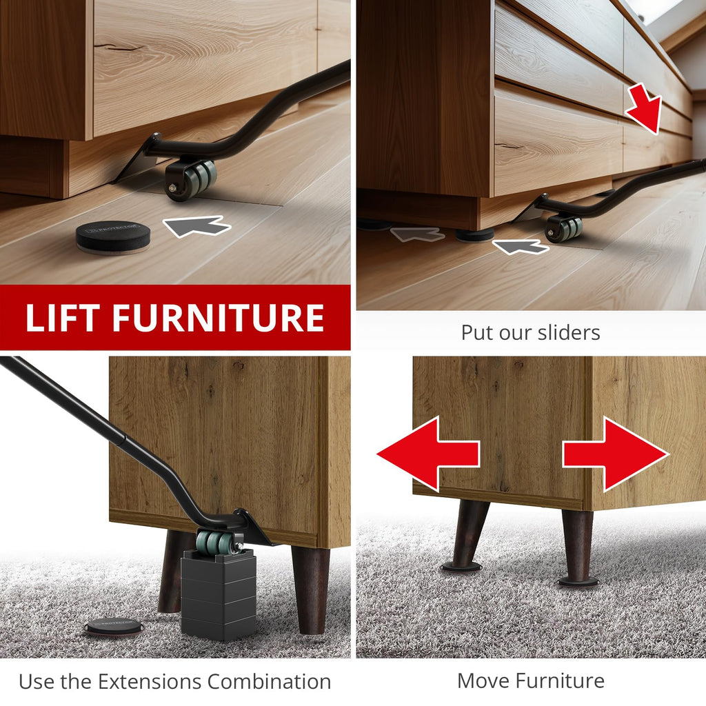 Felt Furniture Sliders for Hardwood Floors X-PROTECTOR 16 PCS 3 ½”