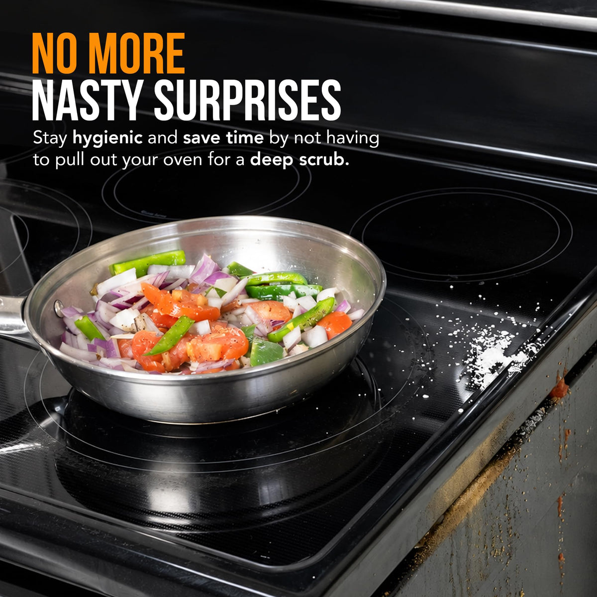 Linda’s Essentials Silicone Stove Gap Covers (2 Pack), Heat Resistant Oven Gap Filler Seals Gaps Between Stovetop and Counter, Easy to Clean Stove Gap Guard (21 Inches, Black)