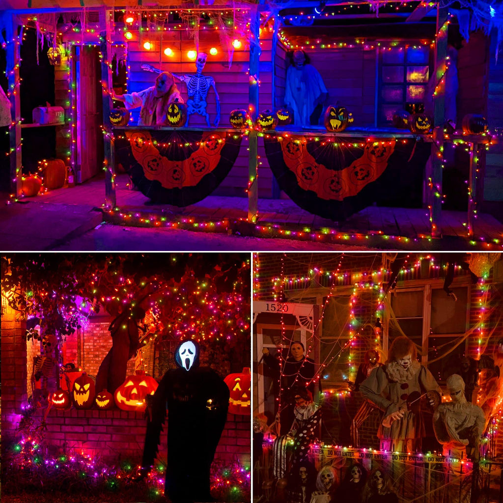 Brizled LED Halloween Lights Indoor Outdoor Orange & Purple String Light