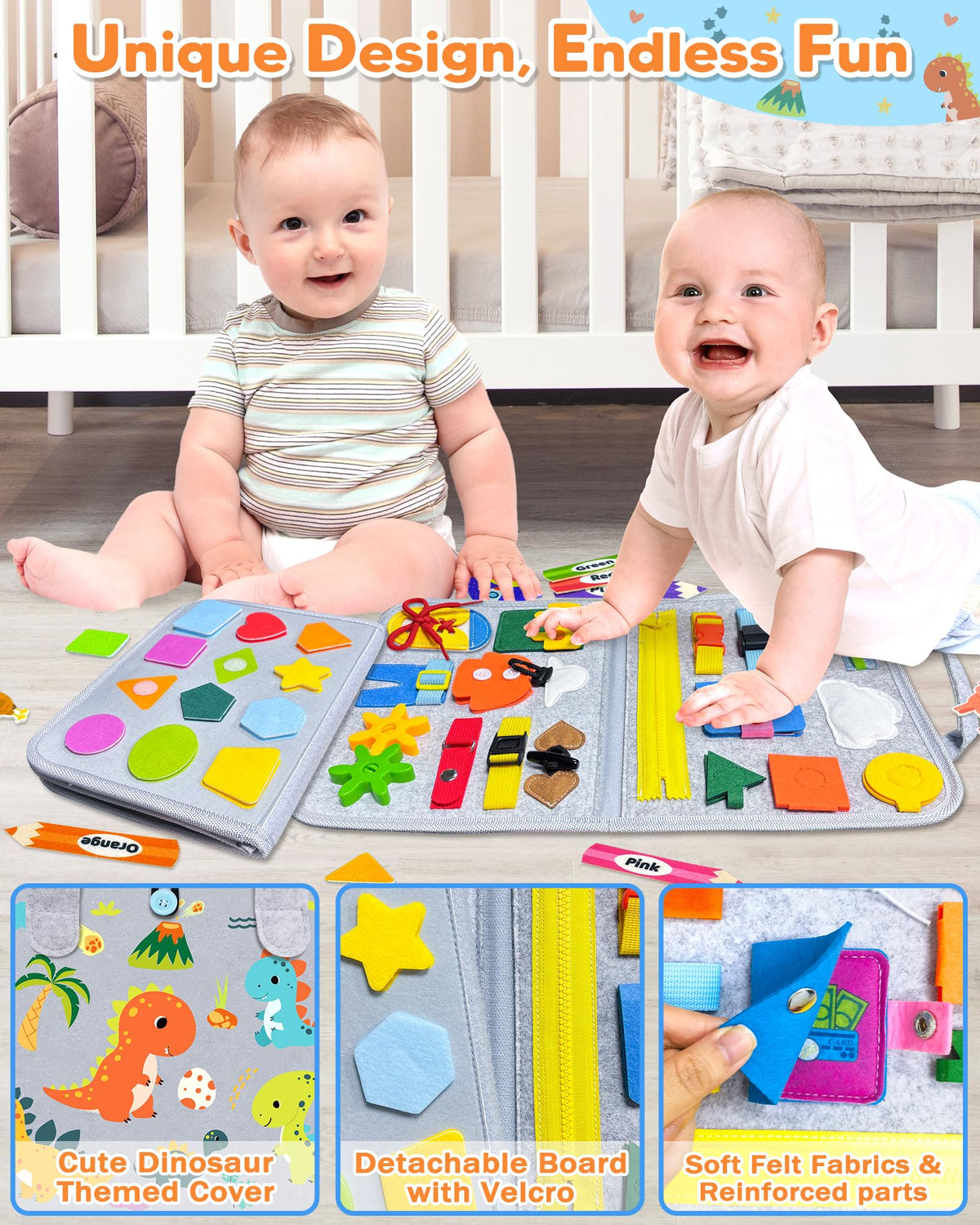 Gojmzo Busy Board Montessori Toys for Toddler Boy Girl Gifts Busy Book