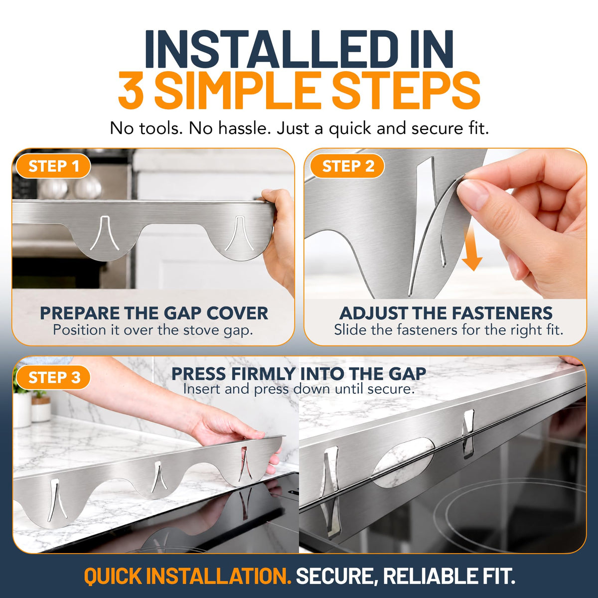 Linda’s Essentials Silicone Stove Gap Covers (2 Pack), Heat Resistant Oven Gap Filler Seals Gaps Between Stovetop and Counter, Easy to Clean Stove Gap Guard (21 Inches, Black)