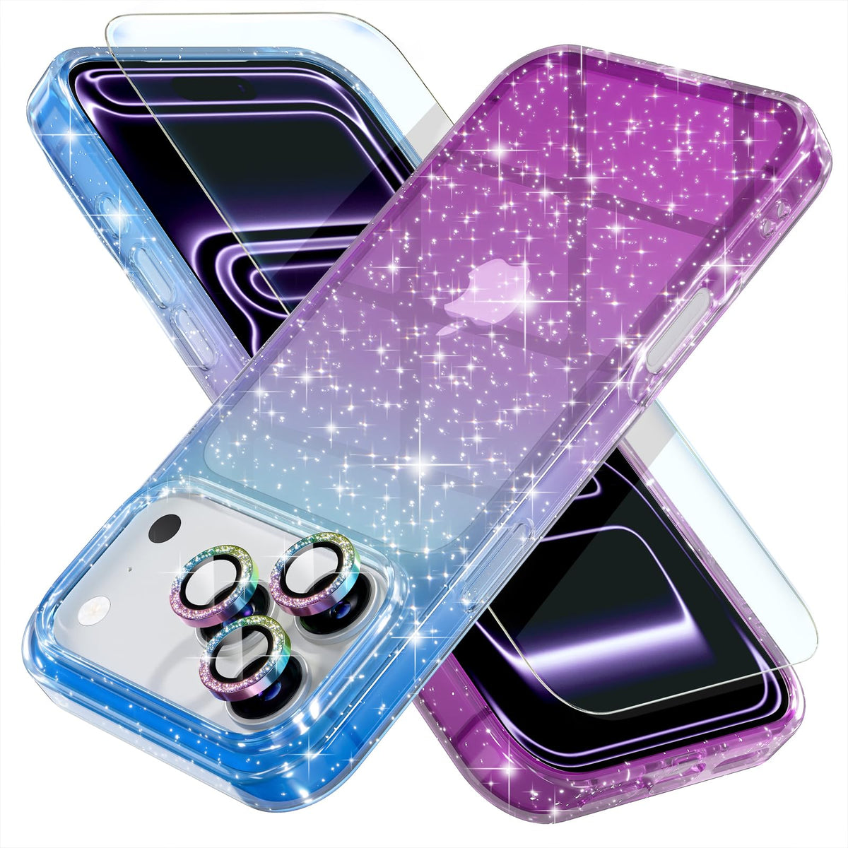 Choiche for iPhone 18 Pro Max Case Clear Women Girly (Glitter Clear)