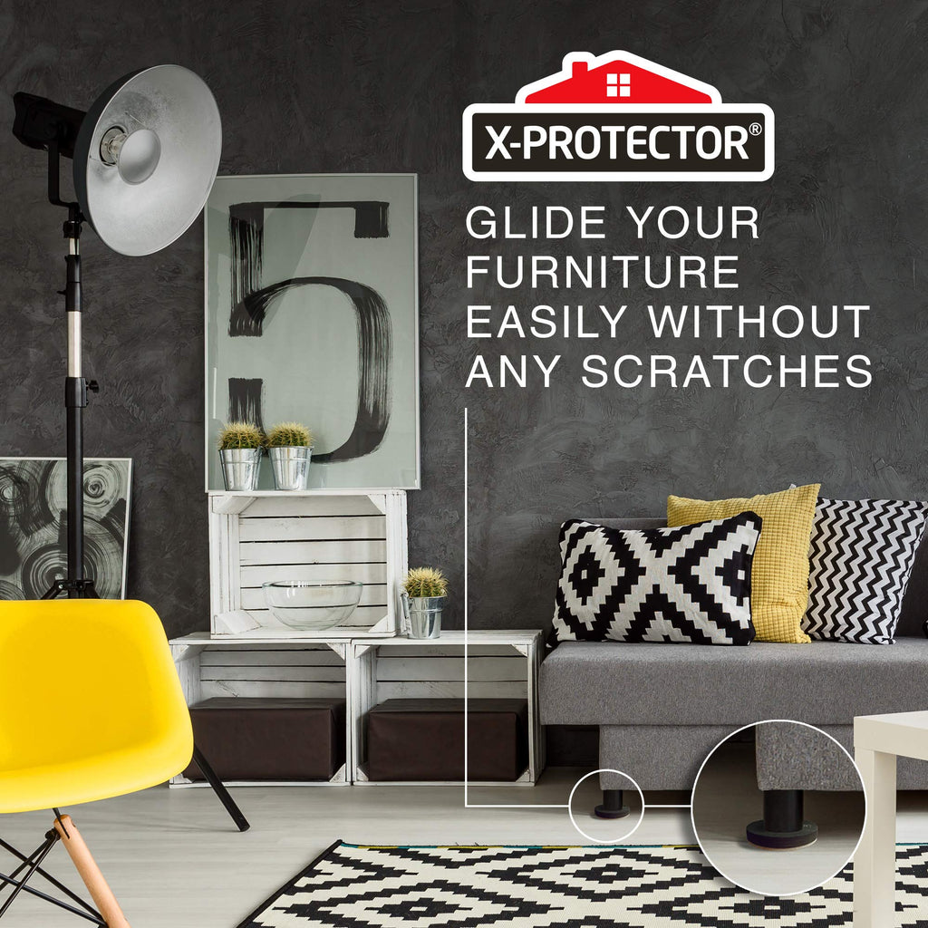 Felt Furniture Sliders for Hardwood Floors X-PROTECTOR 16 PCS 3 ½”