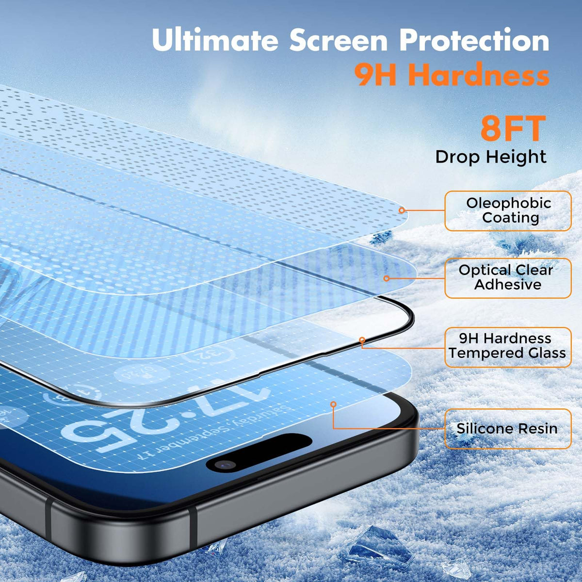 UNBREAKcable 3-Pack Screen Protector for iPhone 16 Pro Max, Full Coverage