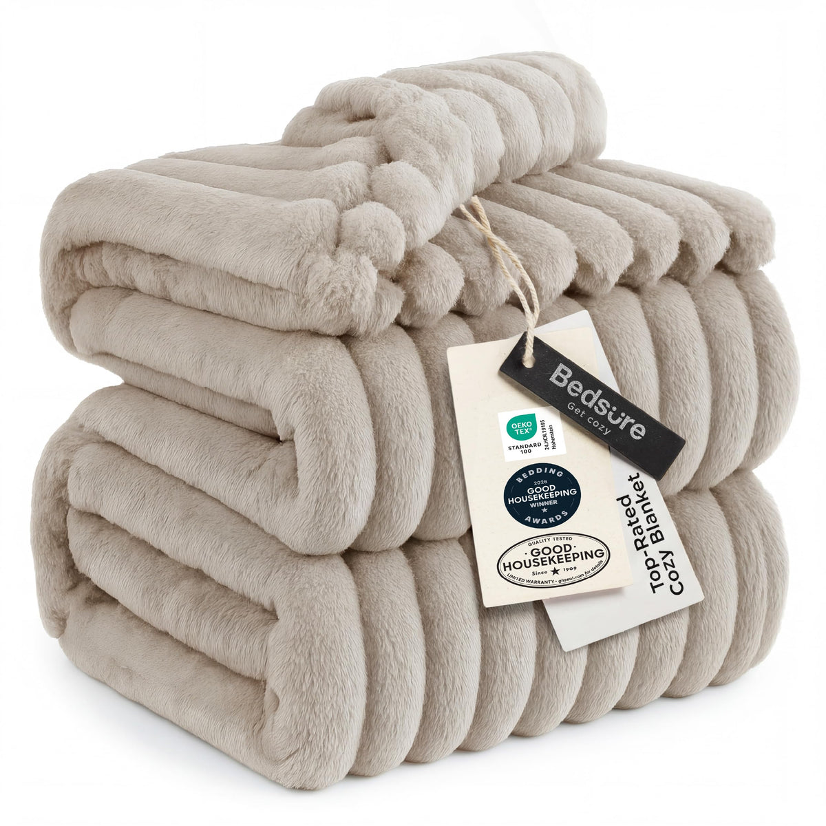 Bedsure GentleSoft White Throw Blanket for Couch - Halloween Fall Decorations for Home Living Room Decor, Cozy Fleece Fall Christmas Blanket, Birthday Gifts for Women Mom Her, Off White, 50x60 Inches