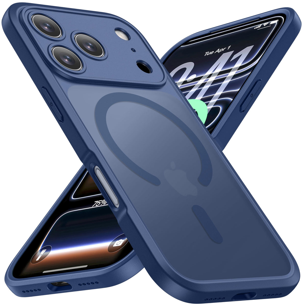 ImpactStrong Magnetic Guard Designed for iPhone 13 Case [Camera Protection] [Military Grade Drop Tested] [Compatible with MagSafe] Slim Translucent Matte Phone Case (6.1") - Black