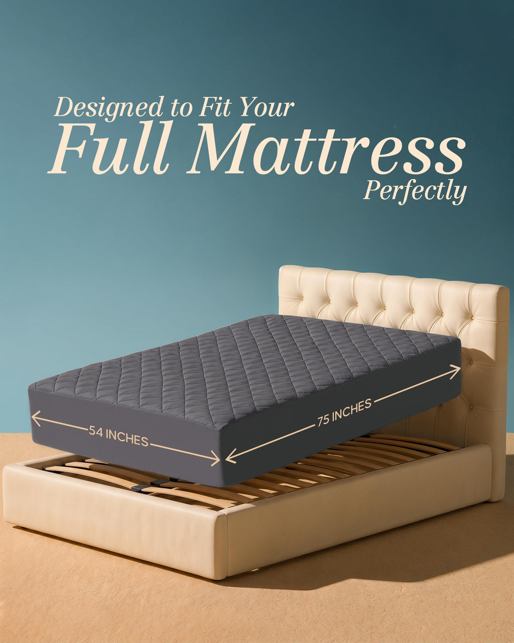 Twin Mattress Pad, Quilted Mattress Protector Topper fits 16" Deep Pocket