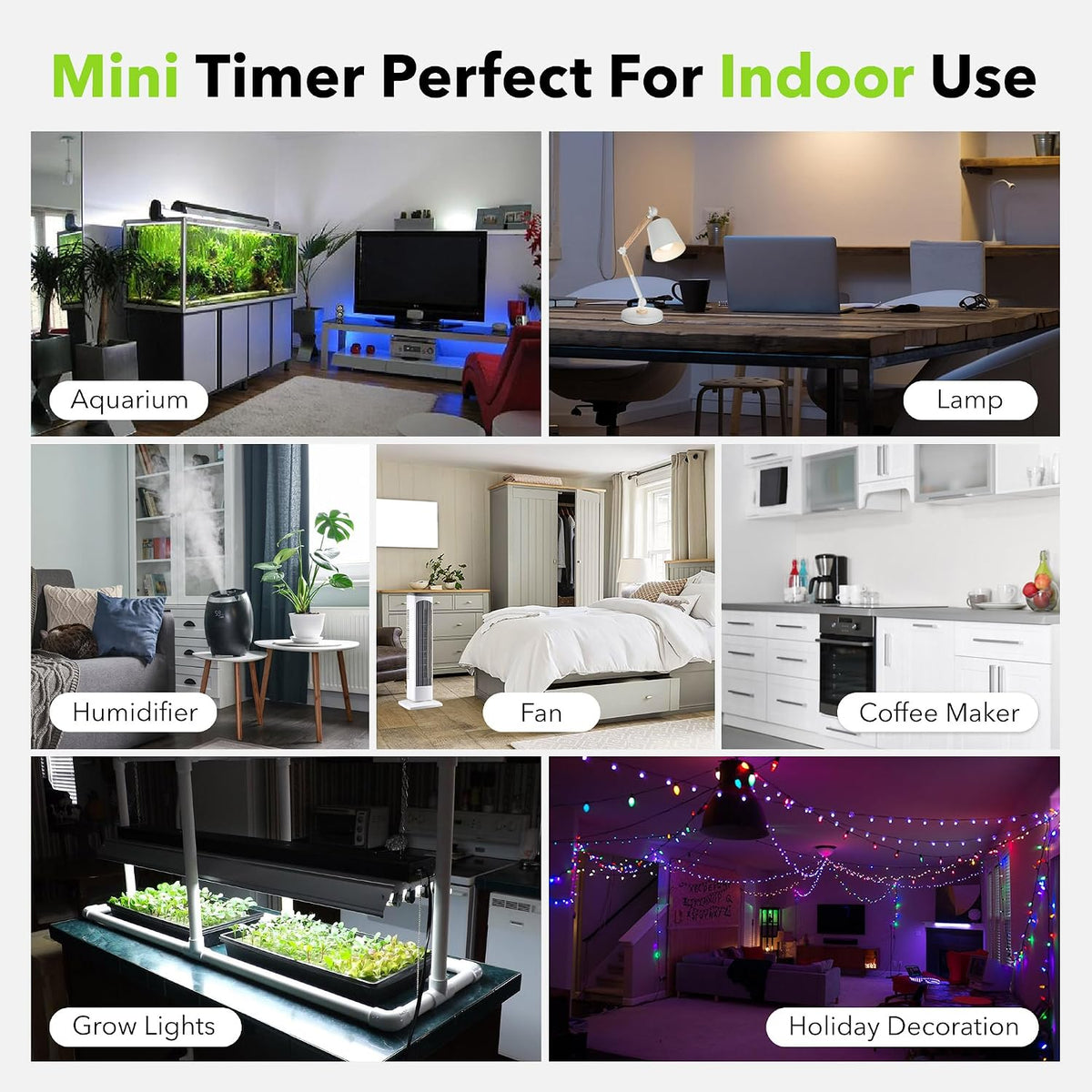 BN-LINK U47 Indoor Mini 24-Hour Mechanical Outlet Timer, 3-Prong, 2-Pack