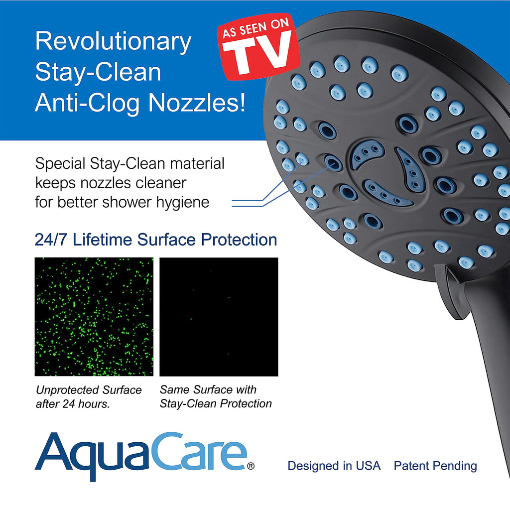 AquaCare 8-mode High Pressure Handheld Shower Head with 2-mode Power Wash