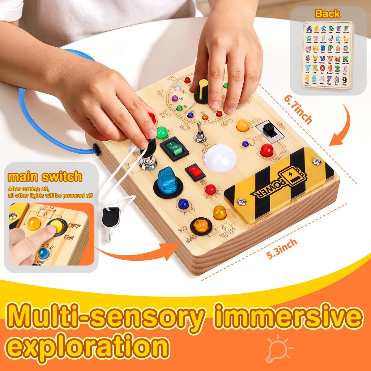 Grarain Busy Board for Toddlers - Montessori Educational Toy for 1-3 Year Old Boys & Girls | Travel-Friendly Sensory Learning Activity | Ideal for Kids with Autism(Unicorn Busy Board v2)