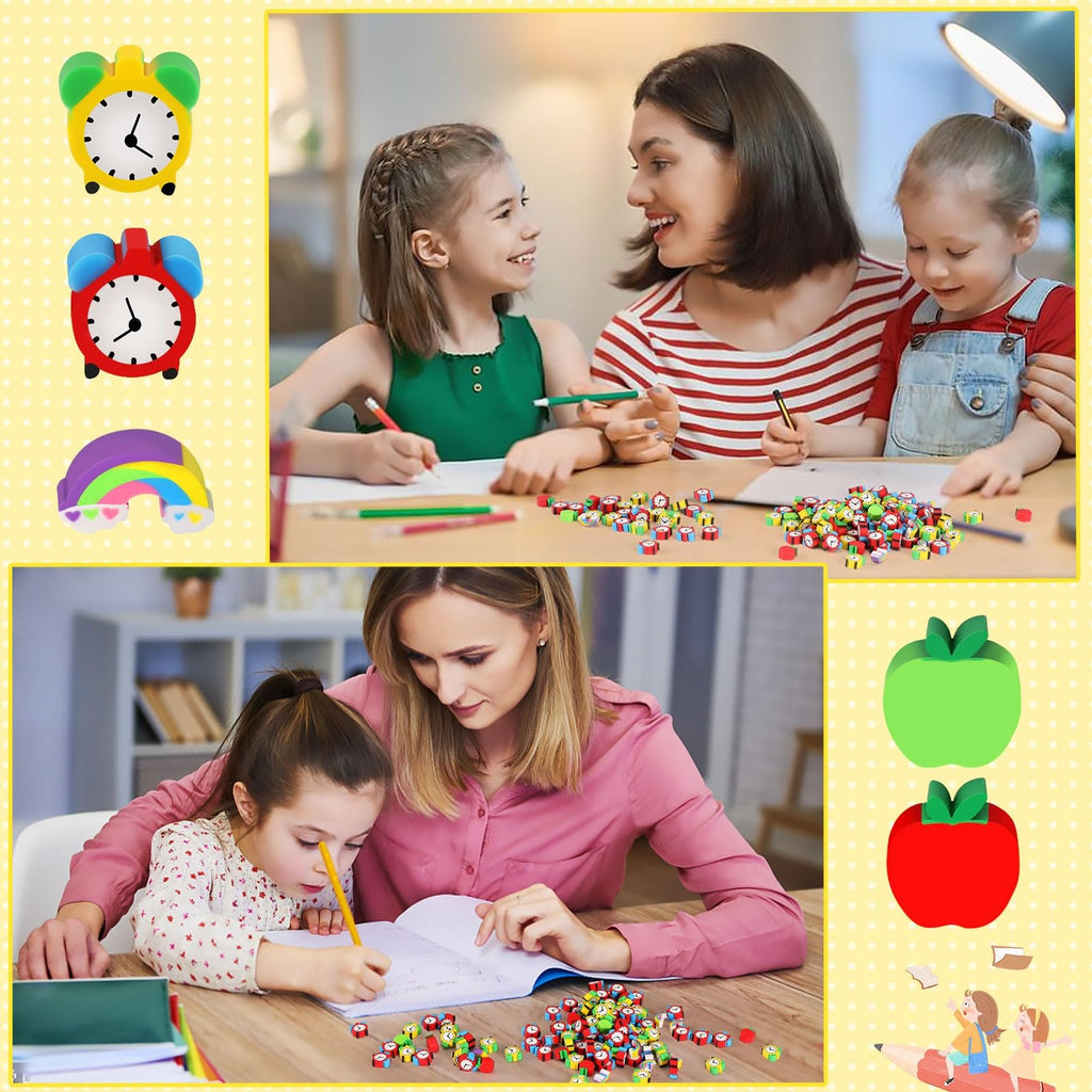 JUNEBRUSHS 150Pcs Fall Mini Erasers, Cute Thanksgiving Erasers Bulk