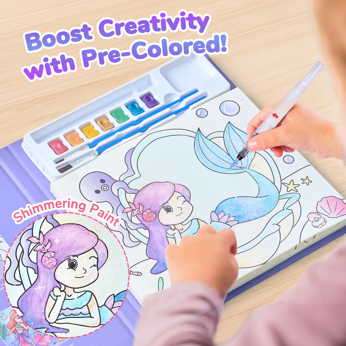 JoyCat Paint with Water Coloring Books for Toddlers (Magical Pony)