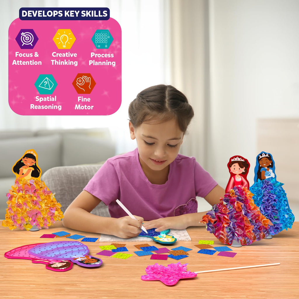 Skillmatics Poke-in Art – Disney Princesses, Wood Craft Kit, Gift for Kids